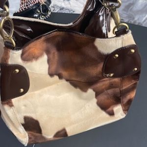 Faux cowhide purse